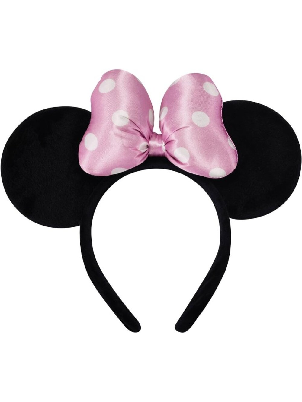 Women Light Pink Polka Dot Bow Mickey Mouse Headband for Cosplay